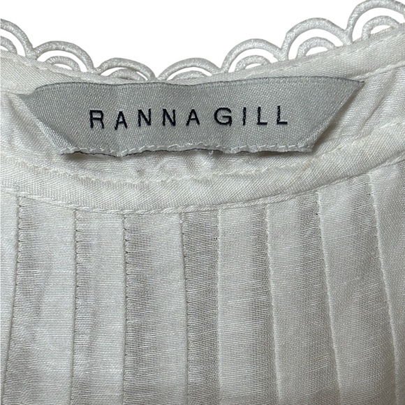 Anthropologie Ranna Gill Linen Lace Tank Top XXS White Boho Cottagecore - Picture 9 of 11